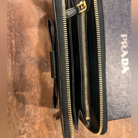 Prada Black Wallet with Gold Accents - Picture 11 of 15
